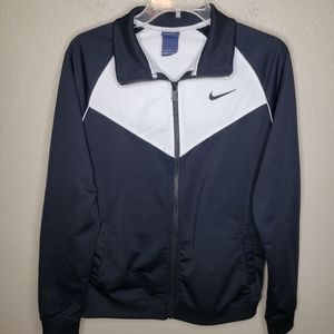 Nike Full Zip Track Jacket Large Black and White